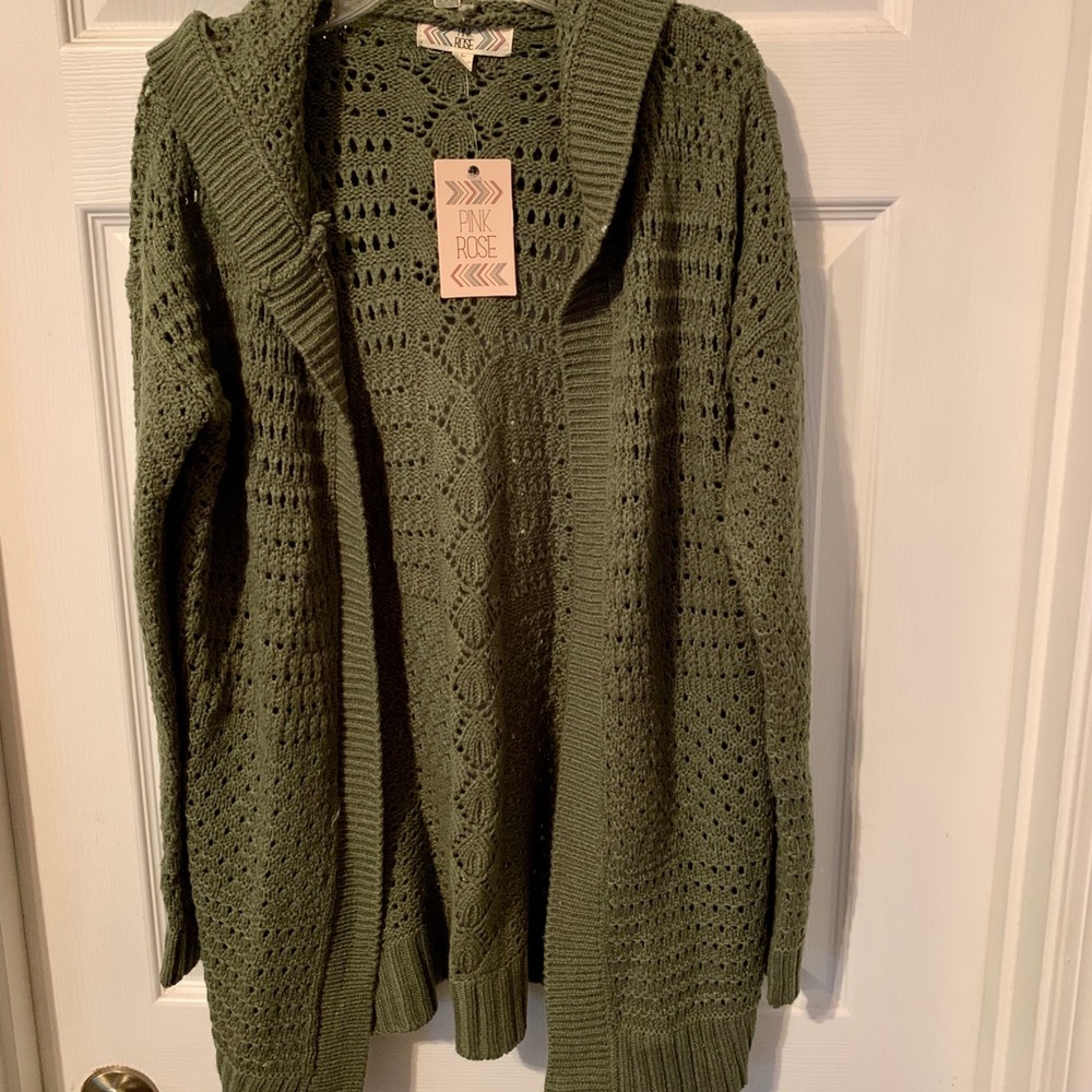 Hooded cardigan.